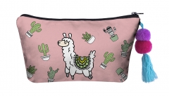 Make up bag with ball llama