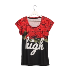 Women T-shirt high roses