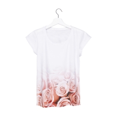 Women T-shirt roses ombre