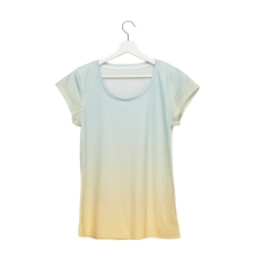 Women T-shirt ombre yellow