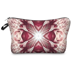Cosmetic case   symetric pink flower wiz